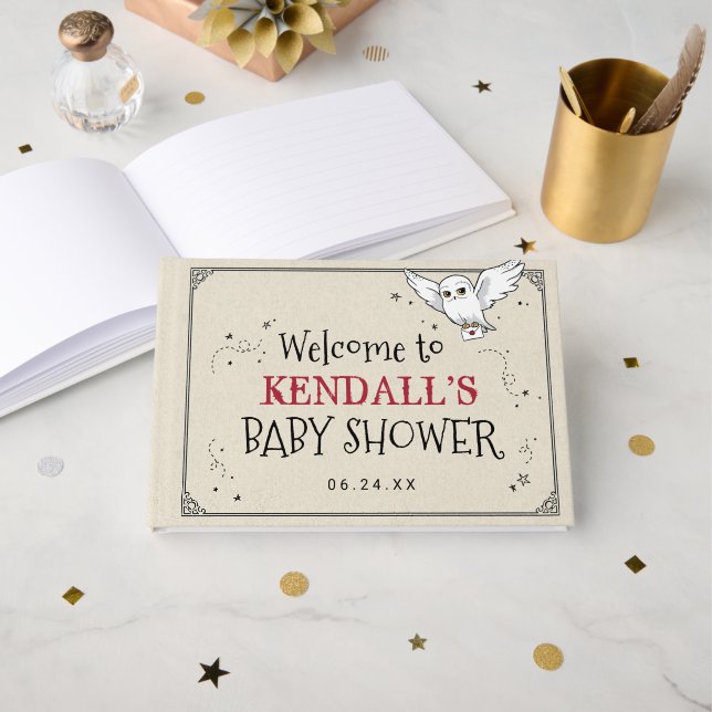 Harry Potter | Hedwig Baby Shower Guest Book (Front Open)