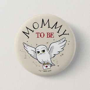 Harry Potter   Hedwig Baby Shower Mummy To Be 6 Cm Round Badge