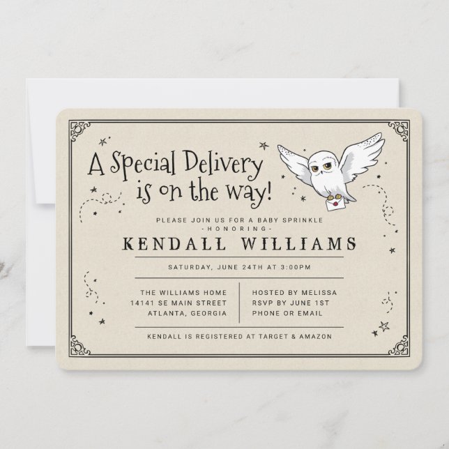 Harry Potter | Hedwig Baby Sprinkle Invitation (Front)