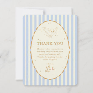 Harry Potter Hedwig Blue Stripe Birthday Thank You Card
