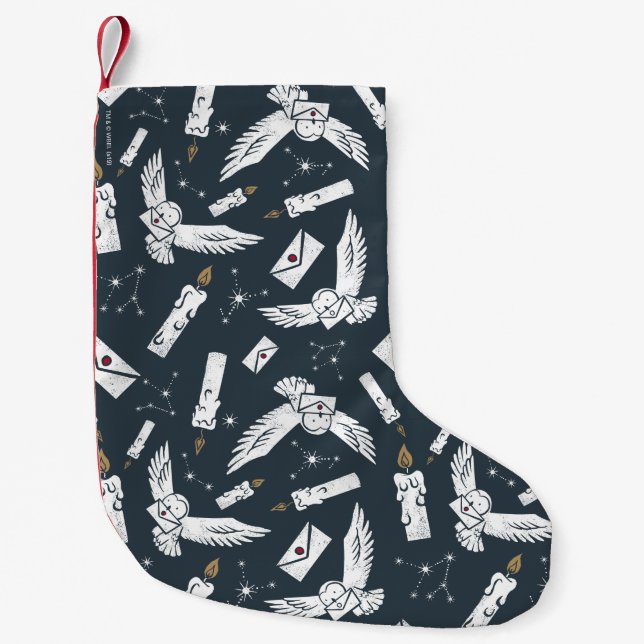 HARRY POTTER™ Hedwig Delivering Letters Pattern Small Christmas Stocking (Front)
