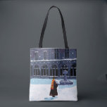 HARRY POTTER™ & Hedwig in HOGWARTS™ Courtyard Tote Bag<br><div class="desc">Check out this dreamy illustration of Harry with his owl Hedwig in the courtyard at Hogwarts!</div>