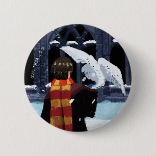 HARRY POTTER™ & Hedwig in the Snow 6 Cm Round Badge