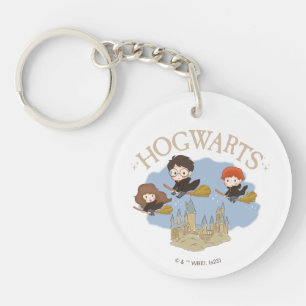 HARRY POTTER™, Hermione, & Ron Fly Over HOGWARTS™ Key Ring