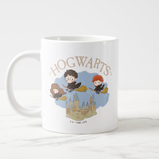 HARRY POTTER™, Hermione, & Ron Fly Over HOGWARTS™ Large Coffee Mug (Left)