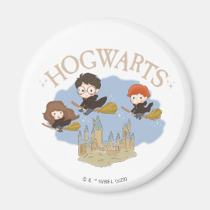 HARRY POTTER™, Hermione, & Ron Fly Over HOGWARTS™ Magnet