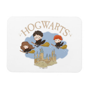 HARRY POTTER™, Hermione, & Ron Fly Over HOGWARTS™ Magnet