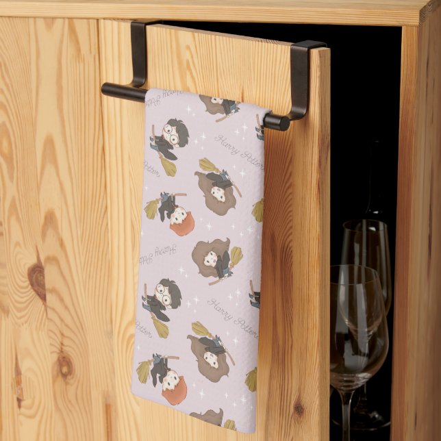 HARRY POTTER™, Hermione, & Ron Flying Pattern Tea Towel (Thirds Fold)