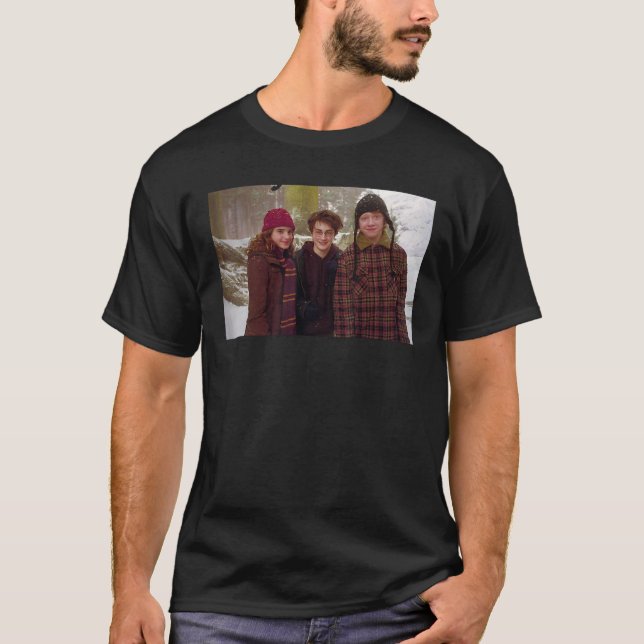 Harry Potter Hermione Ron Harry Snow Portrait  T-Shirt (Front)