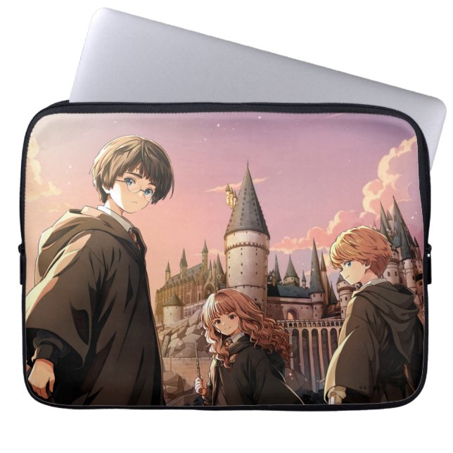 HARRY POTTER™ Hermione & Ron HOGWARTS™ Anime Scene Laptop Sleeve (Front)