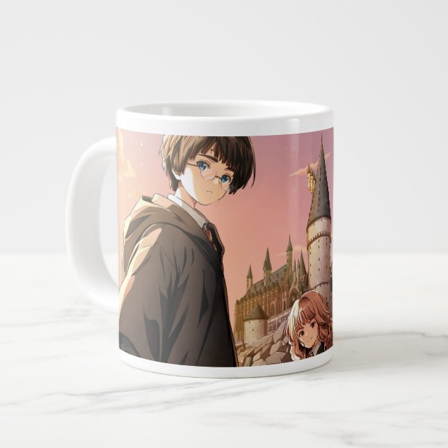 HARRY POTTER™ Hermione & Ron HOGWARTS™ Anime Scene Large Coffee Mug (Front Left)