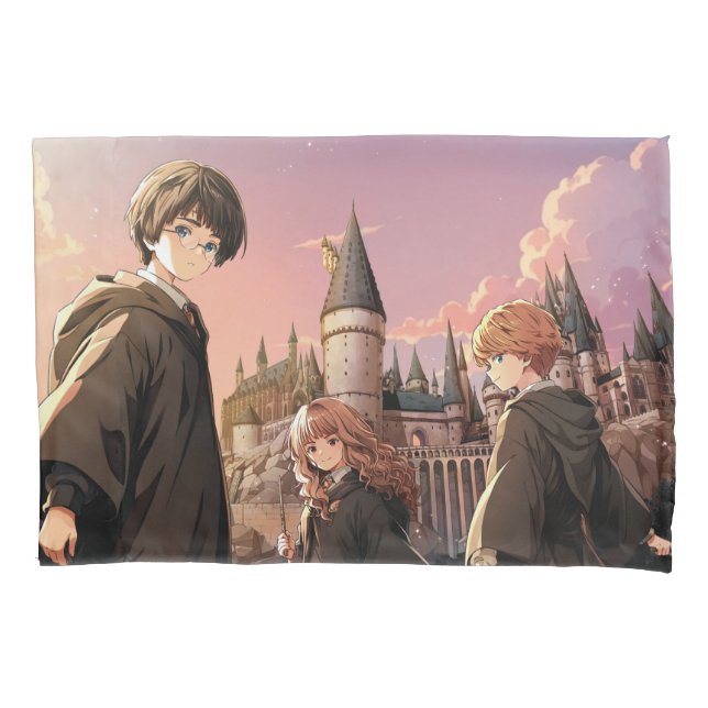 HARRY POTTER™ Hermione & Ron HOGWARTS™ Anime Scene Pillowcase (Front)