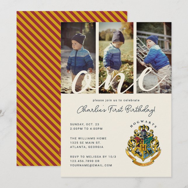 Harry Potter | Hogwarts 1st Birthday Photo Invitation (Front/Back)