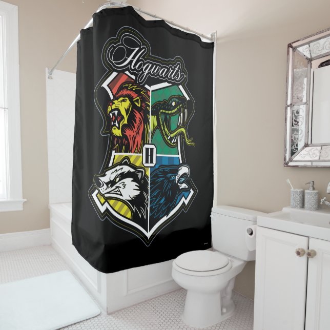 HARRY POTTER™ | HOGWARTS™ Athletic Badge Shower Curtain (In Situ)