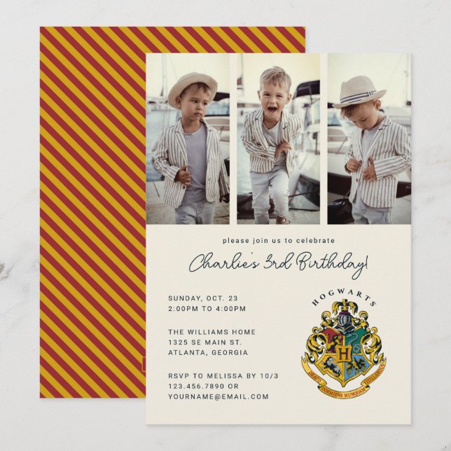 Harry Potter | Hogwarts Birthday Photo Invitation (Front/Back)