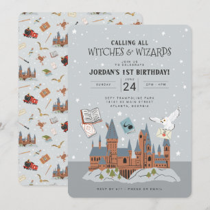 Harry Potter   Hogwarts Castle 1st Birthday Invitation