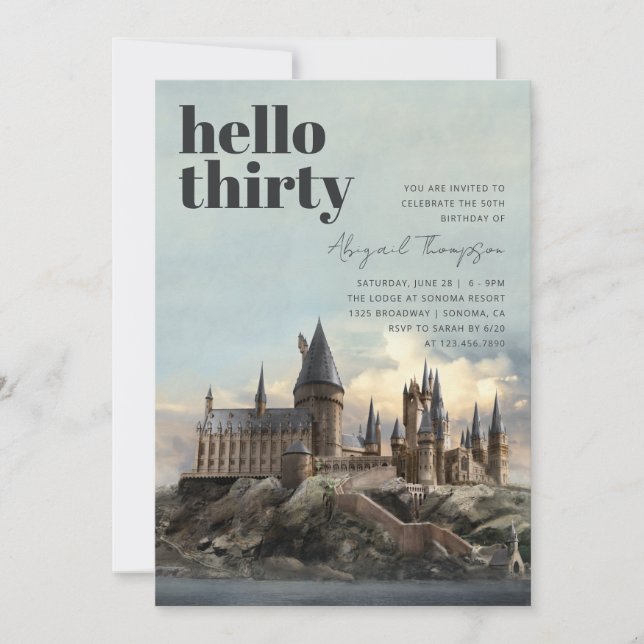 Harry Potter | Hogwarts Castle 30th Birthday Invitation (Front)