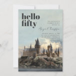 Harry Potter | Hogwarts Castle 50th Birthday Invitation<br><div class="desc">Invite all your family and friends to your 50th Birthday with these Magical Harry Potter invitations. Personalise by adding all your party details!</div>