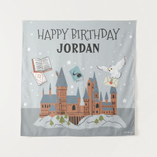 Harry Potter Hogwarts Castle Happy Birthday Tapestry