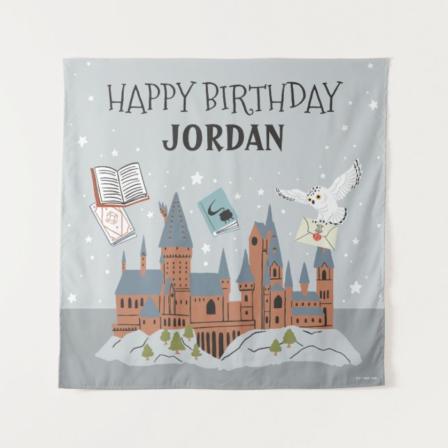 Harry Potter | Hogwarts Castle Happy Birthday  Tapestry (Front)