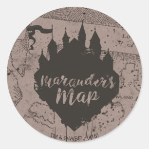 Harry Potter   HOGWARTS™ Castle Marauder's Map Classic Round Sticker