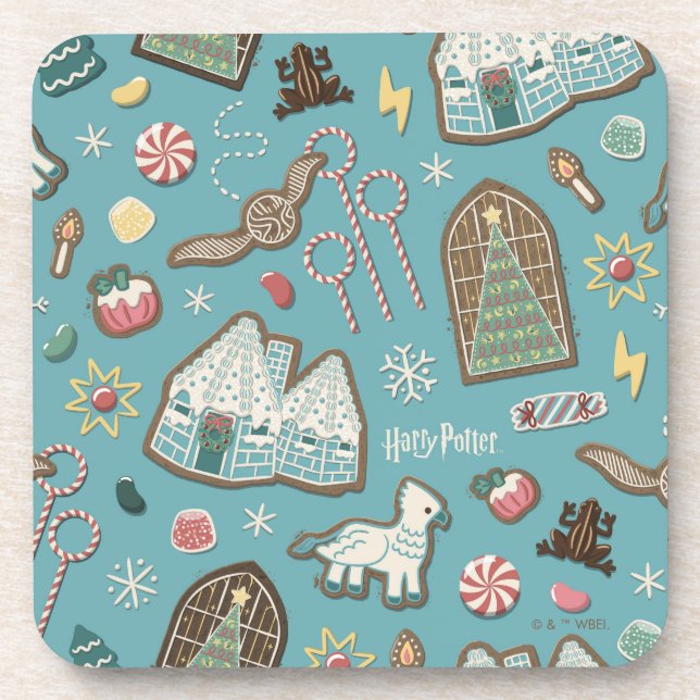 HARRY POTTER™ HOGWARTS™ Christmas Cookie Pattern Coaster (Front)