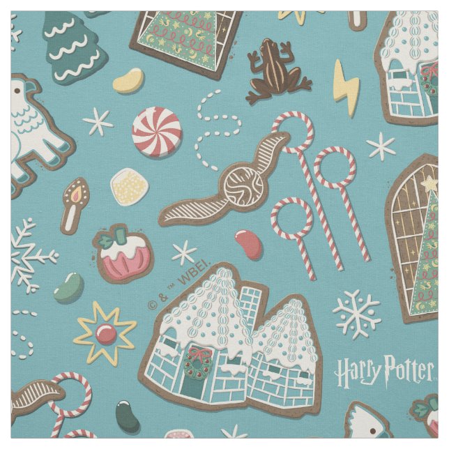 HARRY POTTER™ HOGWARTS™ Christmas Cookie Pattern Fabric (Swatch)