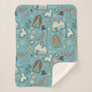 HARRY POTTER™ HOGWARTS™ Christmas Cookie Pattern Sherpa Blanket