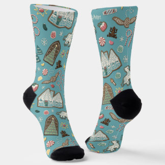 HARRY POTTER™ HOGWARTS™ Christmas Cookie Pattern Socks