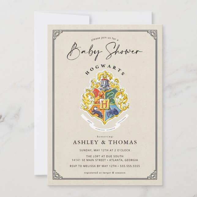 Harry Potter | Hogwarts Crest Baby Shower Invitation (Front)