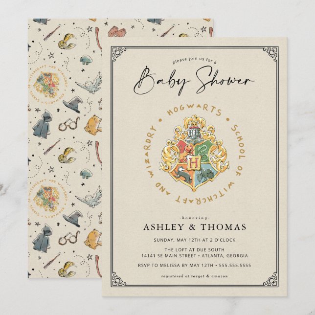 Harry Potter | Hogwarts Crest Baby Shower Invitation (Front/Back)