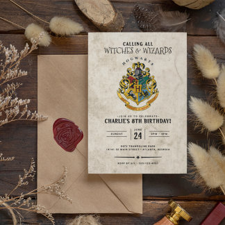 Harry Potter Hogwarts Crest Birthday Invitation