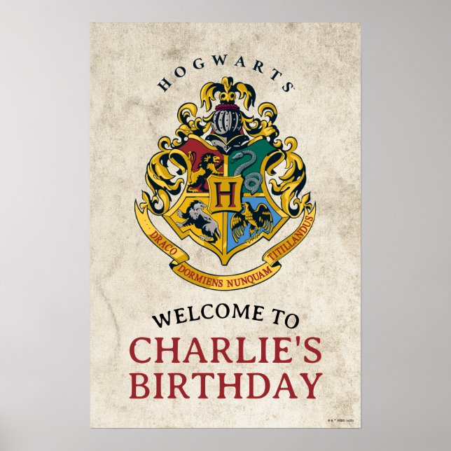 Harry Potter Hogwarts Crest Birthday Poster (Front)