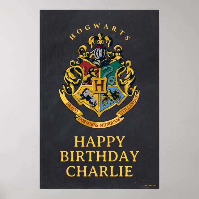Harry Potter Hogwarts Crest Birthday Poster (Front)