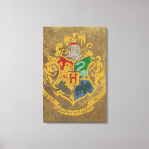 Harry Potter   Hogwarts Crest - Black and White Canvas Print