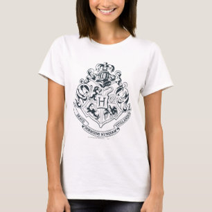Harry Potter Hogwarts Crest - Black and White T-Shirt