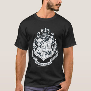 Harry Potter   Hogwarts Crest - Black and White T-Shirt