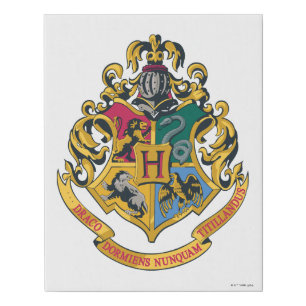 Harry Potter   Hogwarts Crest - Full Colour Faux Canvas Print