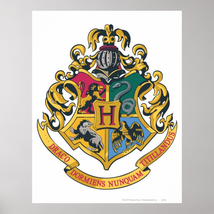 Harry Potter Girls Hogwarts Crest Gold Ink Sweatshirt 