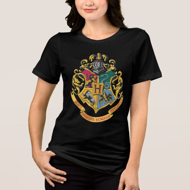 Harry Potter | Hogwarts Crest - Full Colour Tri-Blend Shirt (Front)