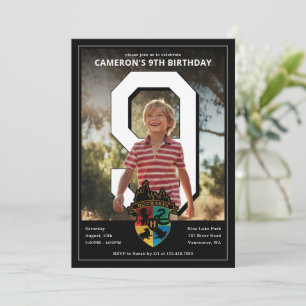 Harry Potter   Hogwarts Crest PhotoPop Birthday Invitation