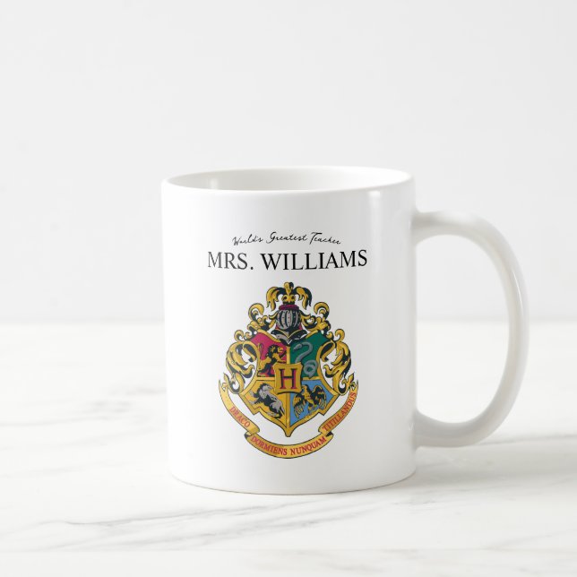 Harry Potter | Hogwarts Crest Teacher Personalise Coffee Mug (Right)