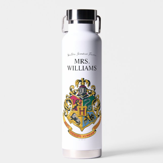 Harry Potter | Hogwarts Crest Teacher Personalise Water Bottle (Front)