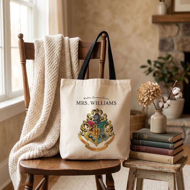 Harry Potter | Hogwarts Crest Teacher Personalized Tote Bag (Creator Uploaded)