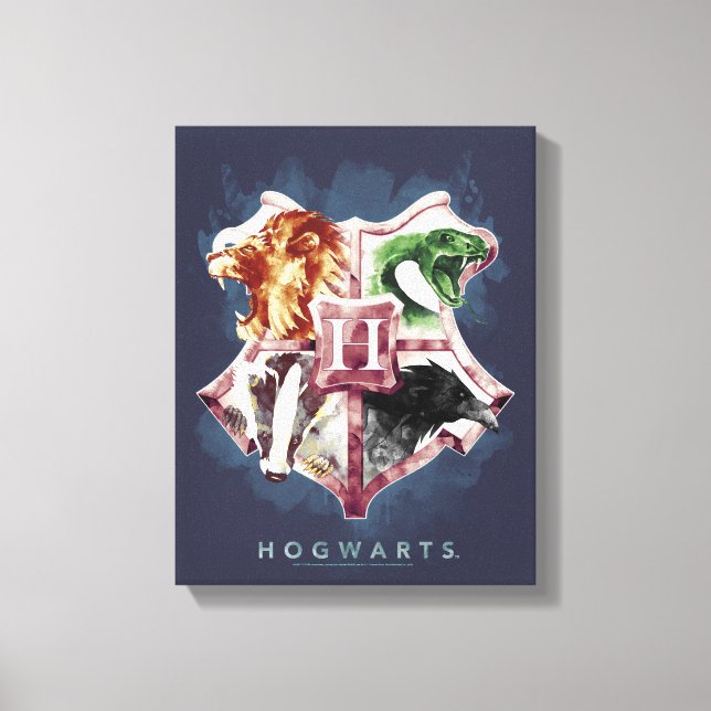Harry Potter | HOGWARTS™ Crest Watercolor Canvas Print (Front)