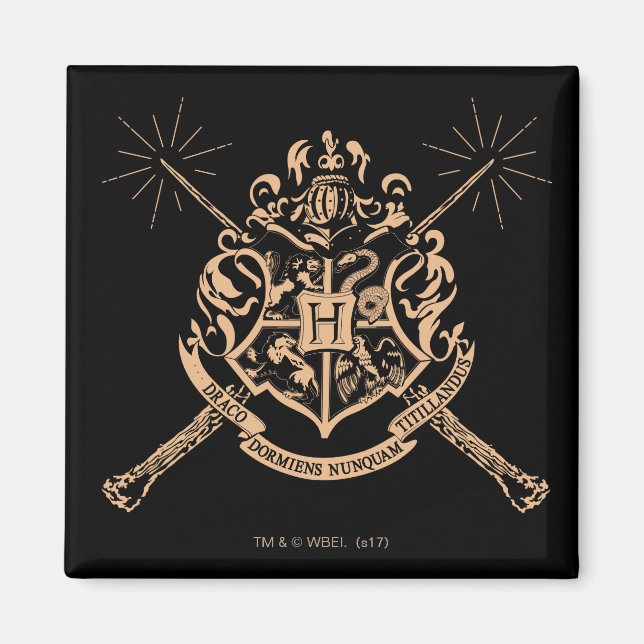 Harry Potter | Hogwarts Crossed Wands Crest Magnet (Front)