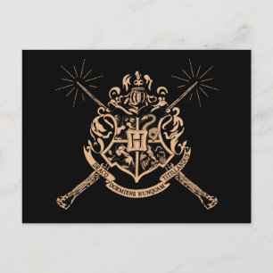 Harry Potter   Hogwarts Crossed Wands Crest Postcard