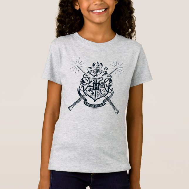 Harry Potter | Hogwarts Crossed Wands Crest T-Shirt (Front)