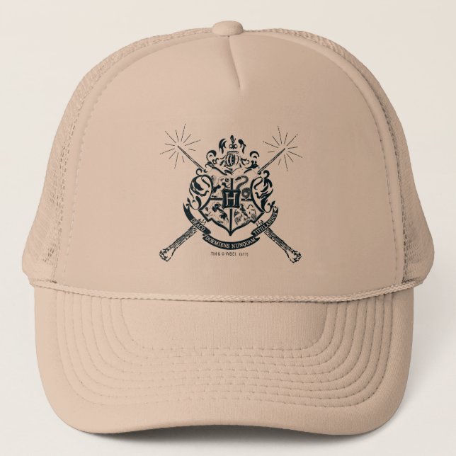 Harry Potter | Hogwarts Crossed Wands Crest Trucker Hat (Front)