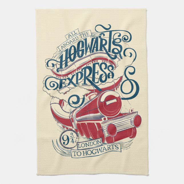 Harry Potter | Hogwarts Express Typography Tea Towel (Vertical)